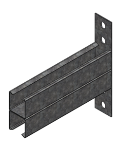 Double support 100mm duty cable tray Galv